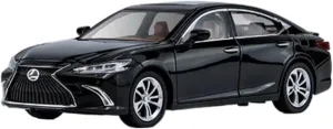 Toy car Model 1:24 for Lexus ES300 Alloy Car Model Diecast Toy Sound and Light Collection Childrens Toy Gift (Color : Black)