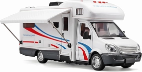 Toy Campers for Kids Toy RV,Die Cast Metal Toy Camper for 3 4 5 6 7 8 9 Year Old Toddlers,Pull Back RV Toy with Light and Sound,Trucks for Kids Ages 4-8（White）