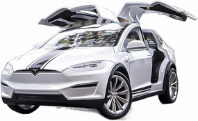 Toy car Model 1:20 for Tesla Model X Alloy Car Model Diecast Sound Light Kids Toy Gift (Color : White)