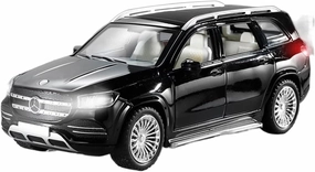 Toy car Model 1:24 for BENZS GLS580 Car Model Alloy Die Cast Toy Car Model Sound and Light Pull Back Children's Toy Gift (Color : Black)