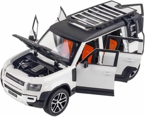 Toy car Model 1/24 for Defender SUV Alloy Toy Car Model Diecasts Simulation Collections Toys for Children Gifts (Color : White)