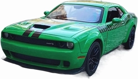 Toy car Model 1:24 for Dodge Challenger SRT Alloy Sports Car Model Diecasts Toy Vehicles Collection Kids Toy Gift (Color : Green)