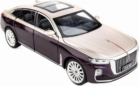 Toy car Model 1:24 for HongQi H9 Alloy Model Car Toy Diecasts Pull Back Sound and Light Toys for Children (Color : Purple)