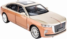 Toy car Model 1:24 for HongQi H9 Alloy Model Car Toy Diecasts Pull Back Sound and Light Toys for Children (Color : Yellow)