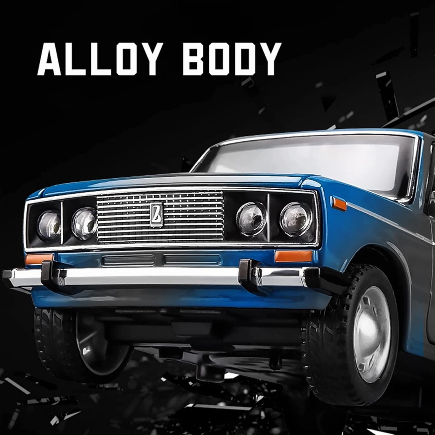 Toy car Model 1:24 for Lada Alloy Car Model Light Sound Effect Diecast Toys for Boys Birthday Gift Kids Toys (Color : Black)