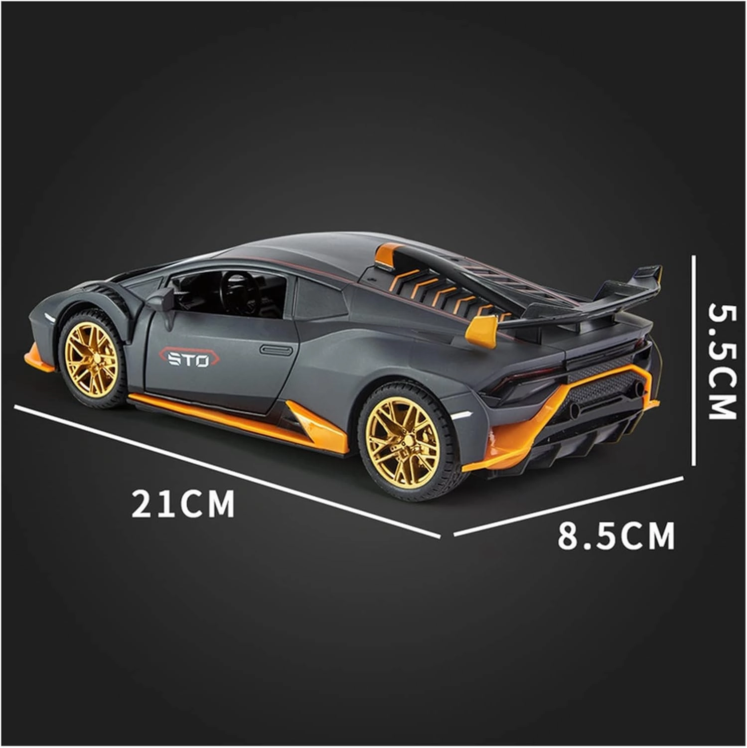 Toy car Model 1:24 for Lambos Huracan STO Alloy Sports Car Model Diecast Sound Super Racing for Children Gifts (Color : Green)