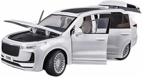 Toy car Model 1:24 for Leading Ideal ONE Alloy Diecasts Toy Car Model Sound and Light Collection Kids Toy (Color : White)