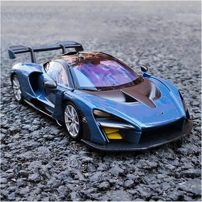 Toy car Model 1:24 for McLaren Senna Supercar Alloy Car Model Diecasts Collect Toy Boy Birthday Gifts (Color : Blue)