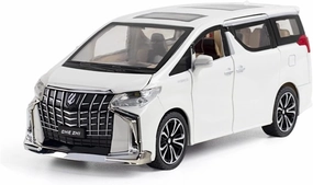 Toy car Model 1:24 for Toyota Alphard MPV Car Model Die Cast Alloy Boys Toys Cars Diecasts Supercar Collectibles Kids Toys (Color : White)