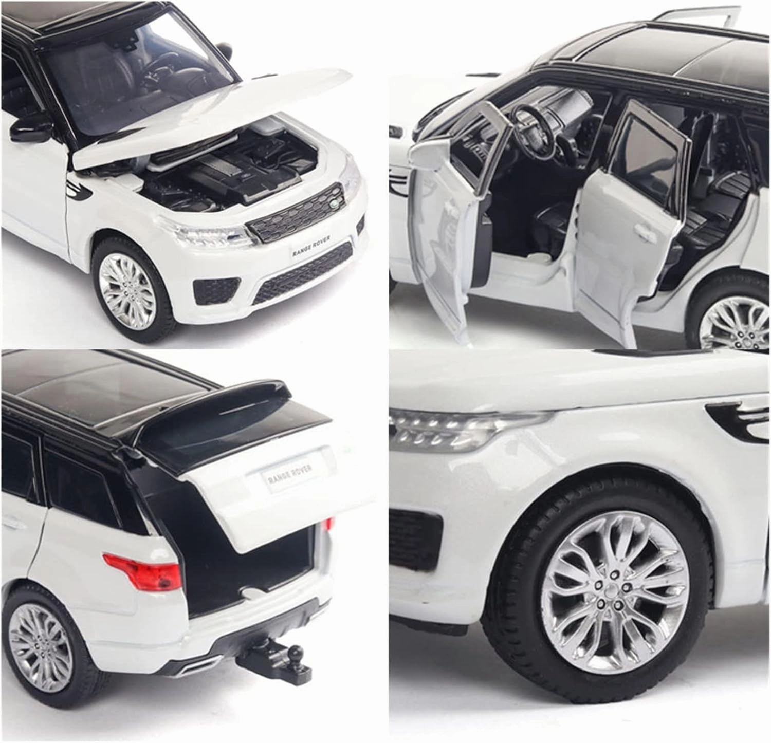 Toy car Model 1:32 Alloy Car for Land-Rover Range Rover Sports Car Model with Sound and Light Toys (Color : Red)