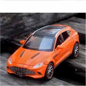 Toy car Model 1:32 for Aston Martin DBX SUV Alloy Sports Car Model Diecasts Toy Simulation Sound and Light Kids Gift (Color : Orange)