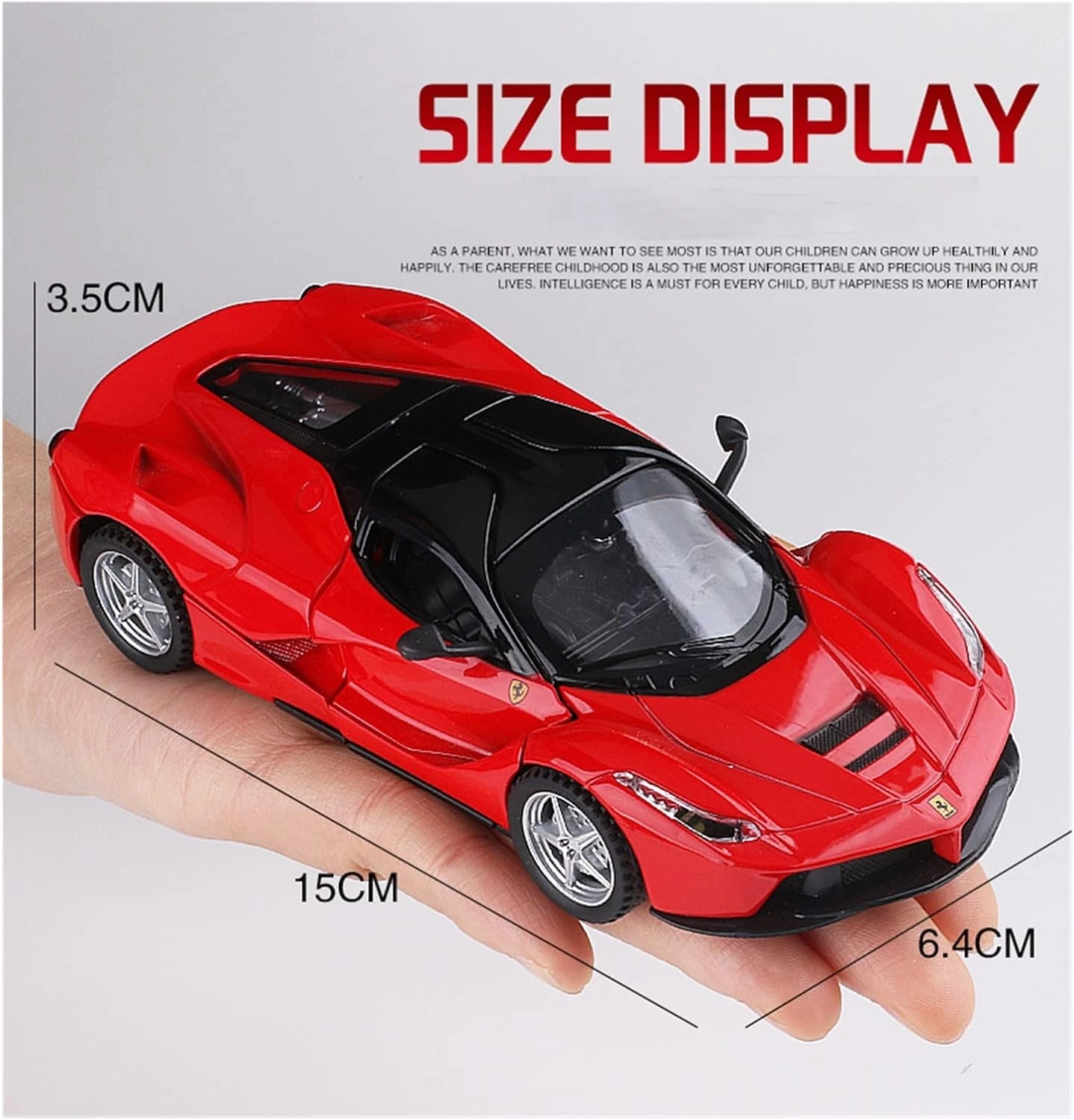 Toy car Model 1:32 for Ferra LaFerrari FXXK Supercar Alloy Toy Collection Model Car Sound and Light Toys for Children (Color : Black)