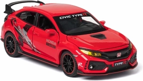 Toy car Model 1:32 for Honda Civic Type-R Diecasts Toy Car Model Sound Light Collection Car Toys for Gift (Color : Red)