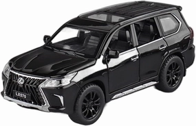 Toy car Model 1/32 for Lexus LX570 SUV Alloy Car Model Diecasts Toy Sound and Light Collection Childrens Gifts (Color : Black)