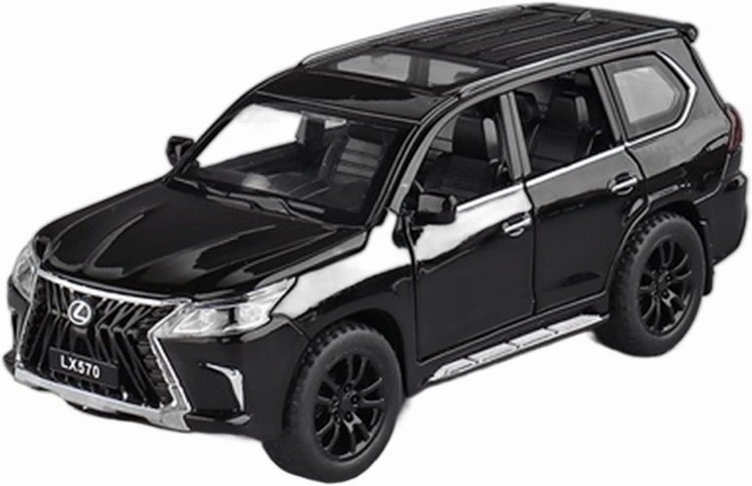 Toy car Model 1/32 for Lexus LX570 SUV Alloy Car Model Diecasts Toy Sound and Light Collection Childrens Gifts (Color : Black)