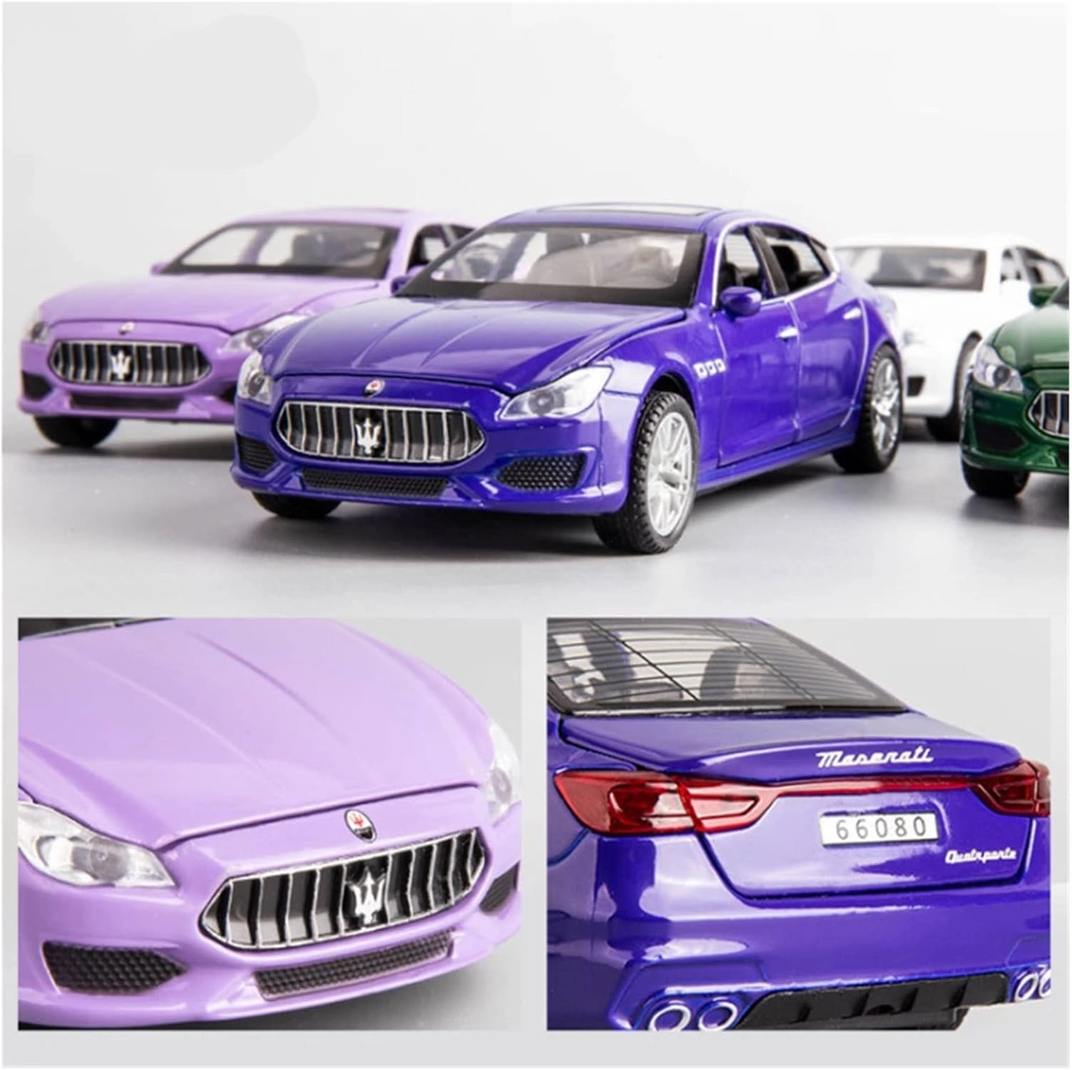 Toy car Model 1:32 for Maserati Quattroporte Coupe Alloy Car Model Diecast Simulation Toy Sound and Light Kids Gift (Color : Green)