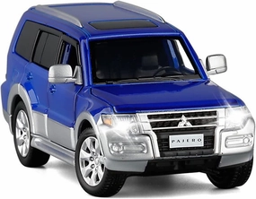 Toy car Model 1:32 for Mitsubishi Pajero SUV Alloy Car Model Diecast Toy Collection Sound and Light Kids Gift (Color : D4)