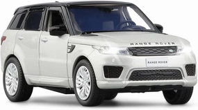 Toy car Model 1:32 for Range Rover Sports SUV Alloy Car Model Diecast Toy Simulation Sound and Light Toy Gift (Color : Silver)