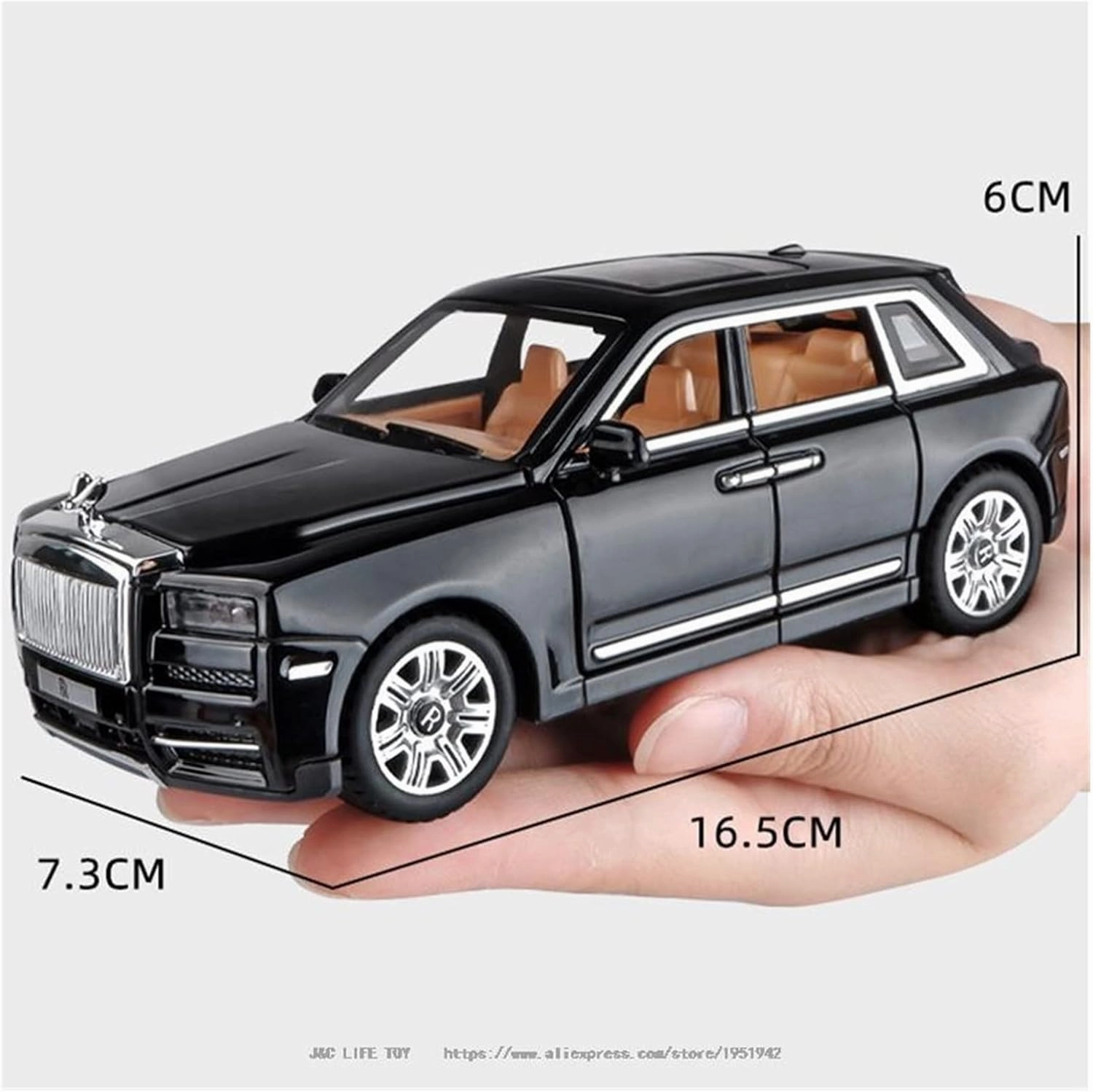 Toy car Model 1:32 for Rolls-Royce Cullinan Alloy Car Model Diecasts Toy Miniature Toys for Boy (Color : Gold)