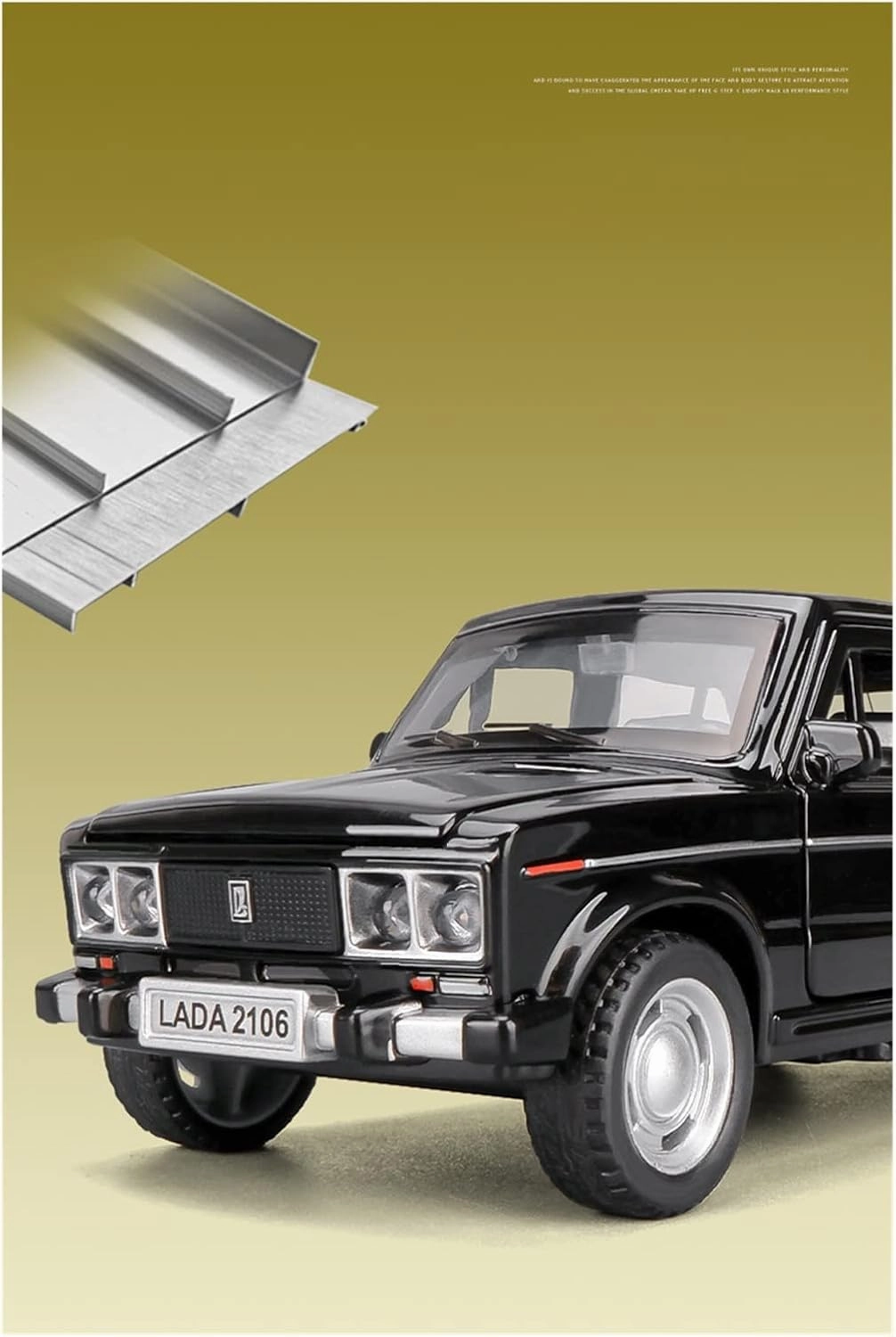 Toy car Model 1/32 for Russian Lada 2106 Alloy Model Cars Diecasts Pull Back with Sound and Light Car Toys (Color : White)
