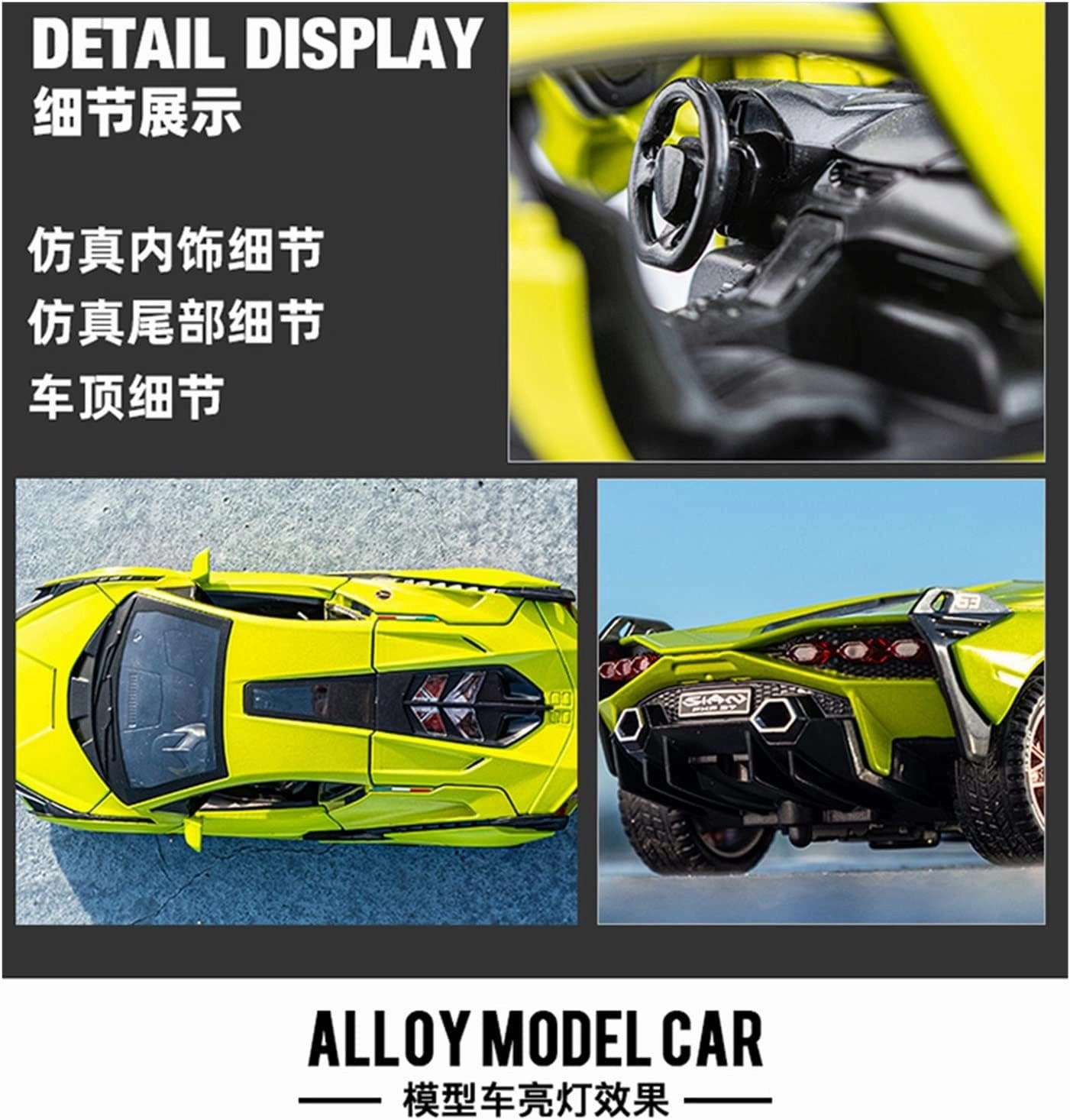 Toy car Model 1:32 for SINA Alloy Sports Car Model Diecast Metal Toy High Simulation Sound and Light Childrens Gifts (Color : Blue)