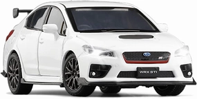 Toy car Model 1:32 for Subaru STI WRX 2016 Supercar Alloy Diecast Car Model with Light for Children Car (Color : White)