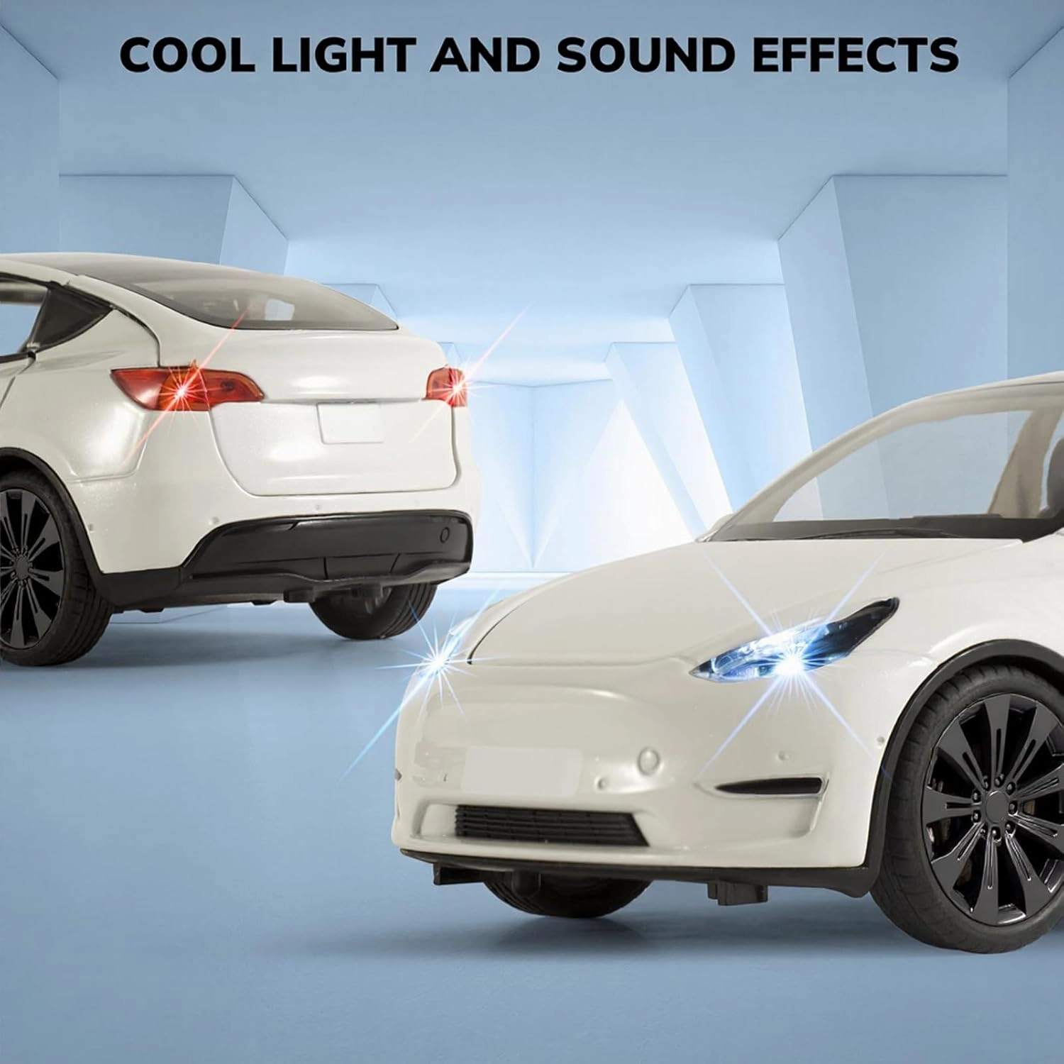 Toy Cars for Boys Diecast Car 1 24 Scale Y Toy Car,Collectible Die Cast Model Cars,Metal Pull Back Cars with Lights and Sounds,Toy Cars for Boys Age 4-7（White）