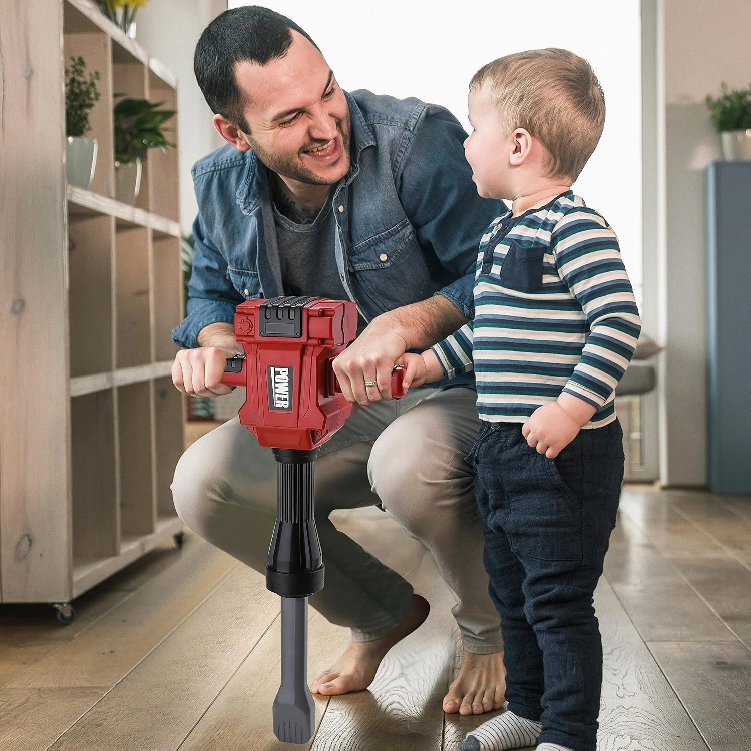 Toy Choi's Kids Jackhammer Toy Drill - Pretend Play Jackhammer with Realistic Sound & Action, Kids Construction Toys for Boys Girls Aged 3-5,4-7