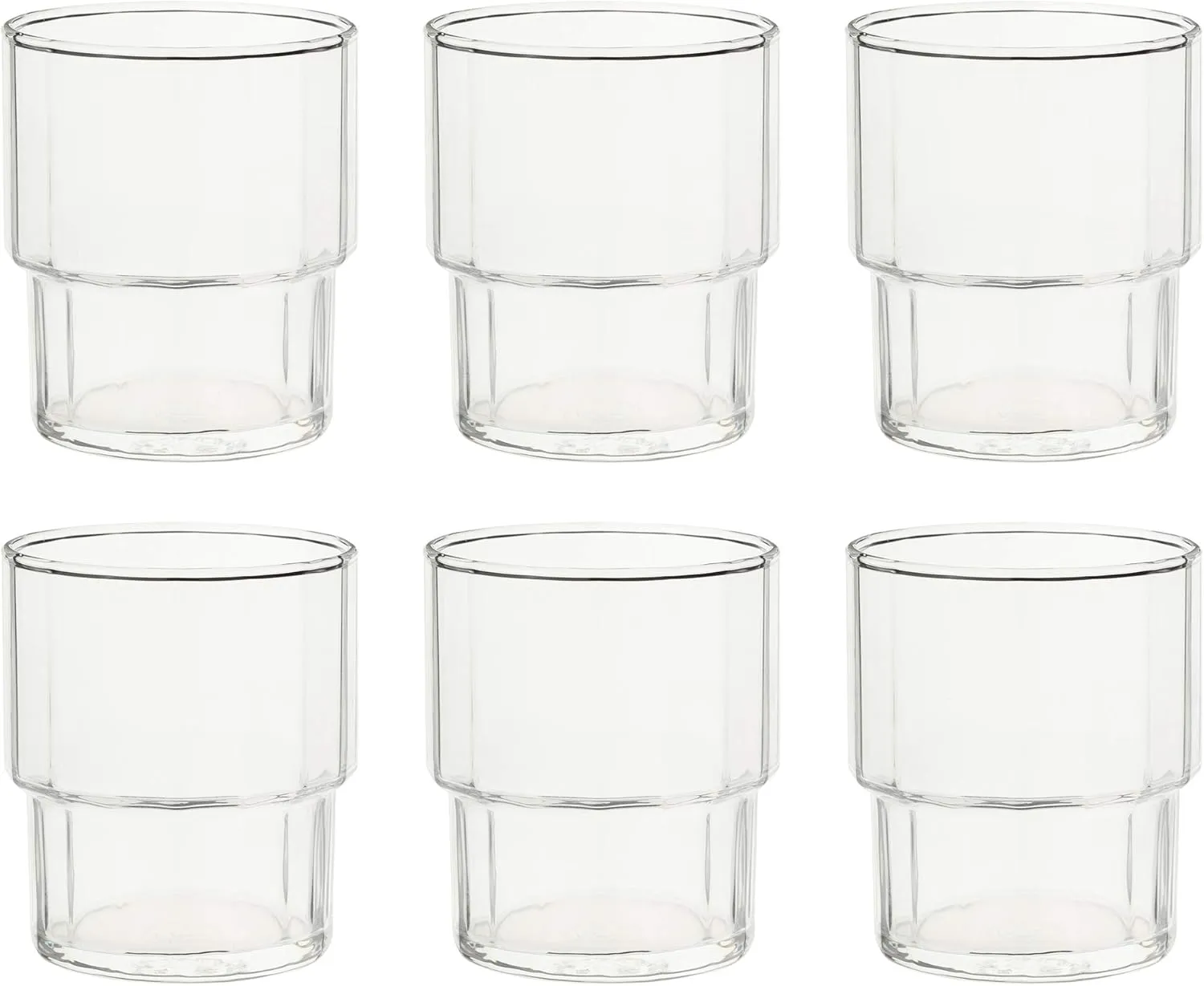 Toyo Sasaki Glass 00366HS Father's Day Tumbler, 6.8 fl oz (200 ml), HS Stackable, Shatter-Resistant, Made in Japan, Dishwasher Safe, Pack of 6