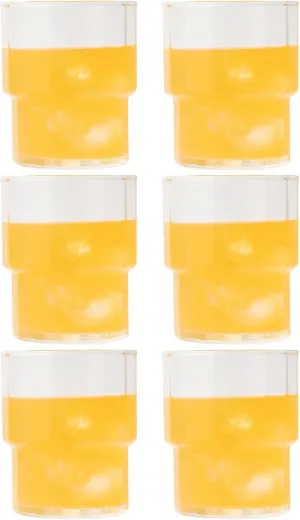 Toyo Sasaki Glass 00366HS Father's Day Tumbler, 6.8 fl oz (200 ml), HS Stackable, Shatter-Resistant, Made in Japan, Dishwasher Safe, Pack of 6