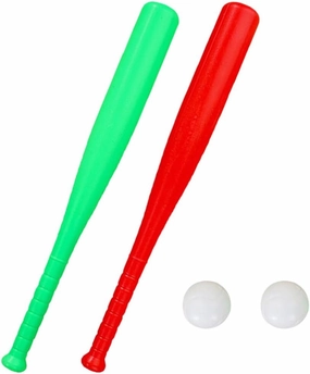Toyvian 2 Sets Kids Baseball Bat Set, Plastic Baseball Bat and Ball Fun Baseball Practice Set T Ball Game Playing for Toddlers Boys Girls Outdoor Sport Toys