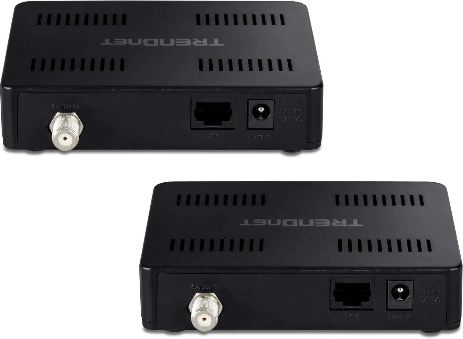 TRENDnet Ethernet Over Coax MoCa 2.5 Adapter (2-Pack), TMO-312C2K, Backward Compatible with MoCA 2.0/1.1/1.0, RJ-45 Gigabit LAN Port, Supports Net Throughput up to 1Gbps, Support up to 16 Nodes, Black