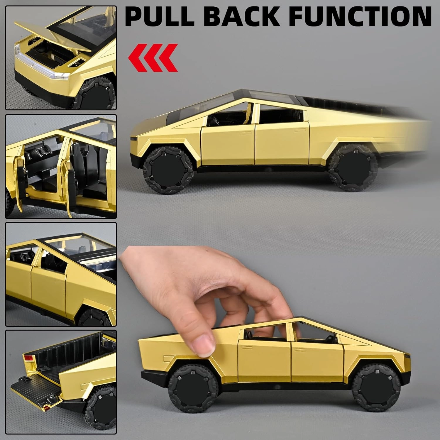 Trucks for Kids Toy Pickup Truck 1/32 Metal Toy Truck,Big Trucks for Toddlers 3-5,Die Cast Metal Model Truck,Pull Back Cars Toys with Light and Sound,Toy Trucks for Boys Age 4-7（Gold）
