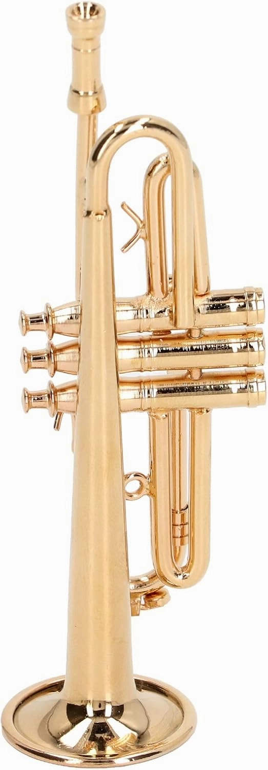 Trumpet Model Brass Miniature Trumpet Mini Musical Instrument Dollhouse Model Christmas Ornament
