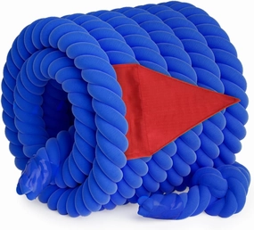 Tug of a War Rope for Kids and Adult, Tag o War Ropes with Flag for Outdoor, Outside Carnival, Lawn, Field, Team Building Game, Safety Cord for School and Church, Blue 45FT