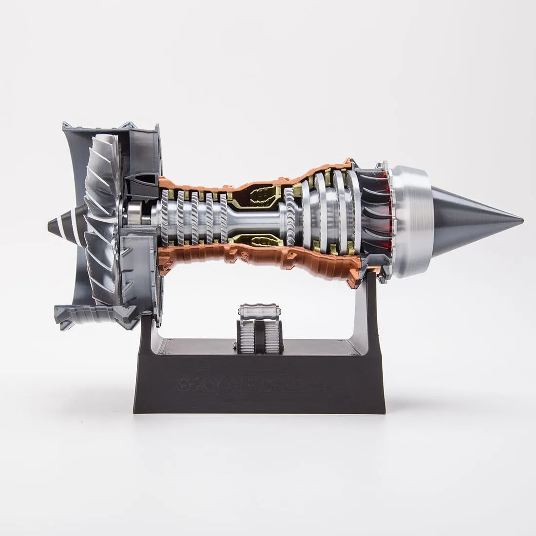 Turbojet Engine Model, TRENT900 Functional Turbofan Aero Aircraft Engine 3D Printing Model, Science Education Toy Ornament (Dynamic KIT Version/50PCS )
