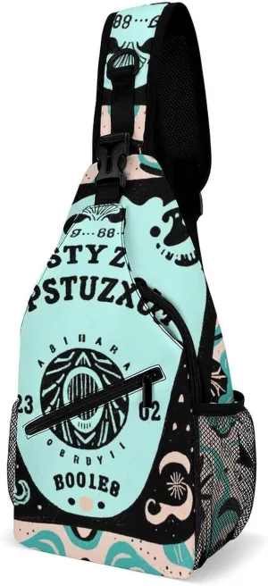 Ultra Lightweight Sling Shoulder Backpack Shoulder Crossbody Bag Chest Pack Multipurpose Anti-Theft Daypack for Outdoors Camping Hiking Trekking, Ancient Witch Magic Spirit Board Art
