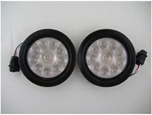 United Pacific 4" Round Amber 10 LED Trailer Truck Park Turn Signal Light Kits/Clear Lens