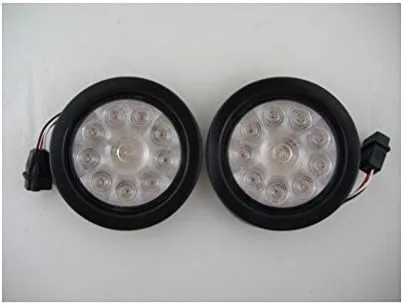 United Pacific 4" Round Amber 10 LED Trailer Truck Park Turn Signal Light Kits/Clear Lens