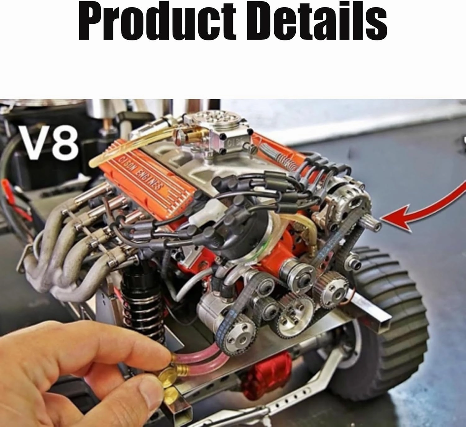 V8 Engine Kit Gas - Small-Block Engine Model Kits, Mini V8 Engine Kits That Runs, Build Your Own Stem V8 Model Engine for Adults, (AA)(Ee)