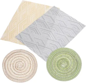 Vaguelly 4Pcs Mini Dollhouse Carpet Chic Floor Mats Designs for Miniature House Decoration Stylish Micro Landscape Models DIY Ornament
