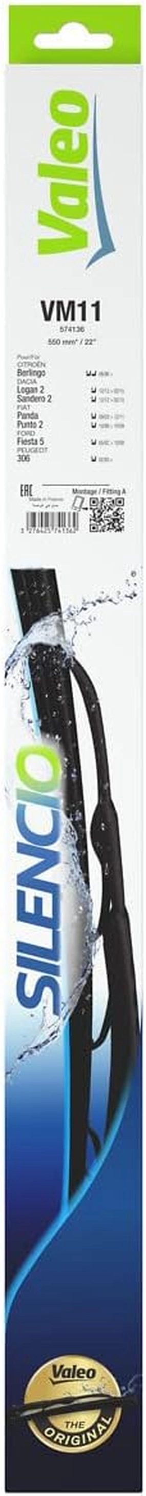VALEO Silencio Wiper - VM19 - All-Seasons Durable and Resistant Windshield Conventional Wiper Blade 630mm - 1 Wiper Blade - 574144