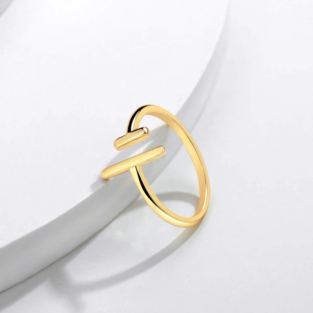 Valloey Rover 14K Gold Plated Dainty CZ Dainty Diamond Stackable Ring Eternity Bands Minimalist Jewelry Gift