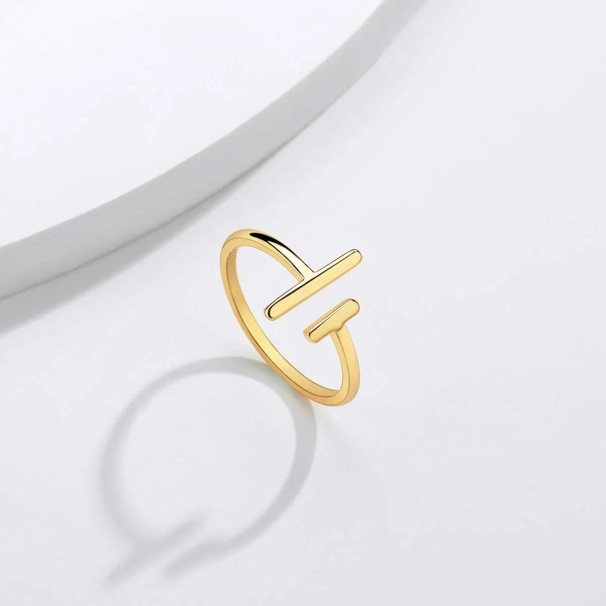 Valloey Rover 14K Gold Plated Dainty CZ Dainty Diamond Stackable Ring Eternity Bands Minimalist Jewelry Gift