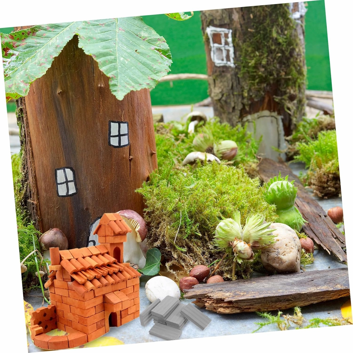 VICASKY 50pcs Miniature Garden Brick Models Mini Bricks for Landscaping Landscape Crafting for Miniature Scenes Architectural Design