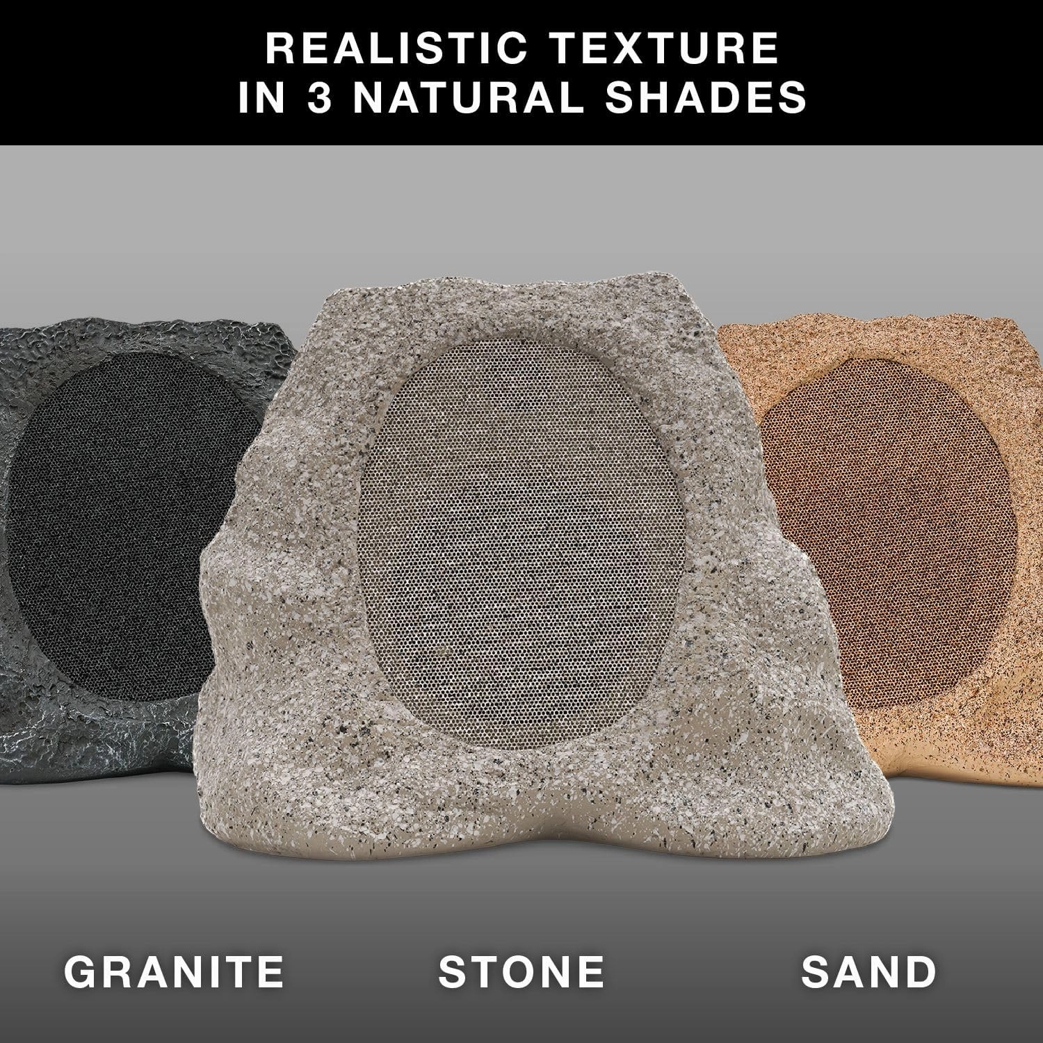 Victrola Rock Speaker Connect, Sand, Wireless Outdoor with Bluetooth 5.3, 22-Hour Battery Life, with Solar Charging, Link Up to 20 Rock Speakers, IP65 Water & Dust Resistant Speaker