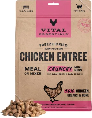 Vital Essentials® Freeze-Dried Raw Chicken Entree & Mixer Cat Food Crunchy Nibs, 12 oz