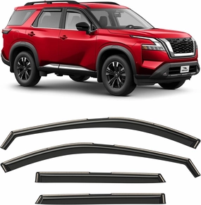 Voron Glass in-Channel Extra Durable Rain Guards for Nissan Pathfinder 2022-2025, Window Deflectors, Vent Window Visors, 4 Pieces - 200722