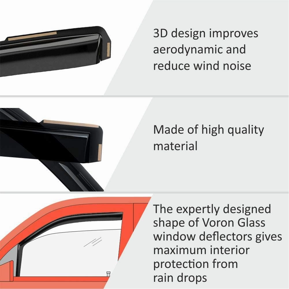 Voron Glass in-Channel Extra Durable Rain Guards for Nissan Pathfinder 2022-2025, Window Deflectors, Vent Window Visors, 4 Pieces - 200722