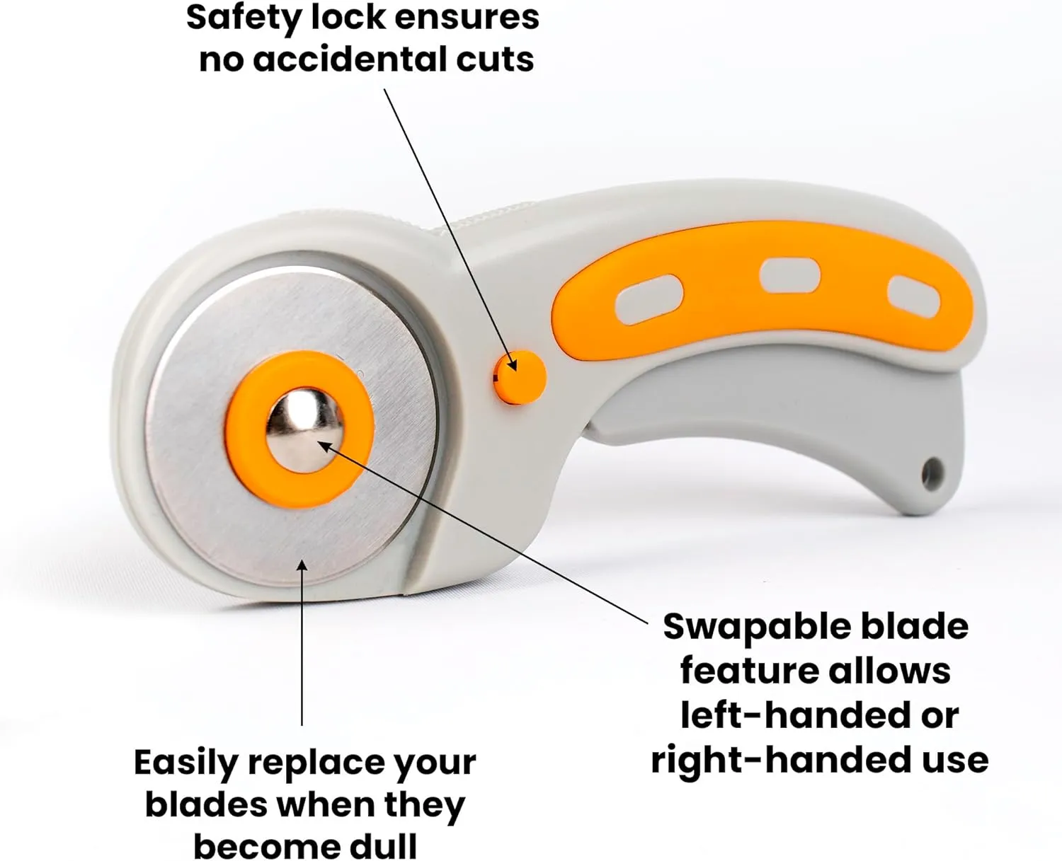 WA Portman Self Healing Cutting Mat & Rotary Cutter Set - 45mm Rotary Cutter for Fabric & 5 Extra Blades - 24x36 Inch Fabric Cutting Mats for Crafts - 6x24 Inch Acrylic Quilting Rulers for Crafting